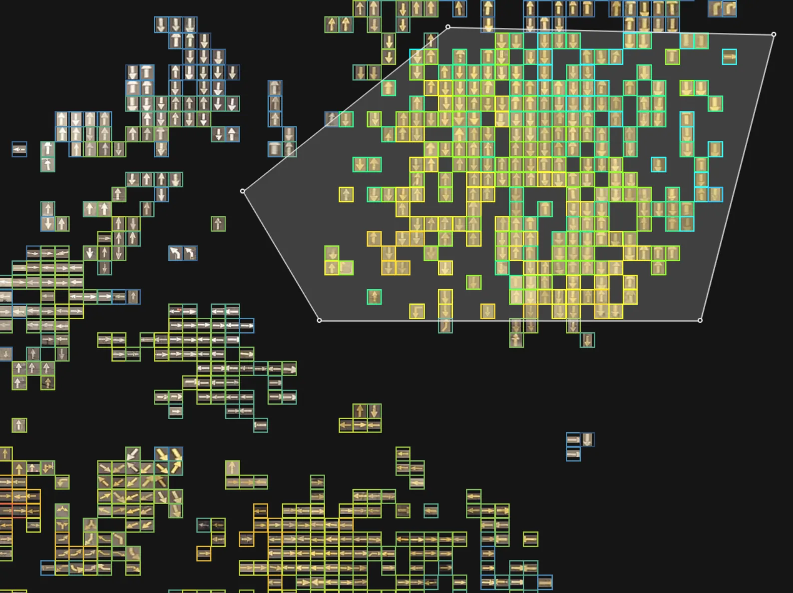 Visually similar pavement markings grouped from a search across municipal imagery