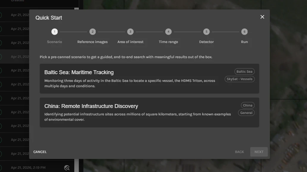 RAIC guided Quick Start scenario selection