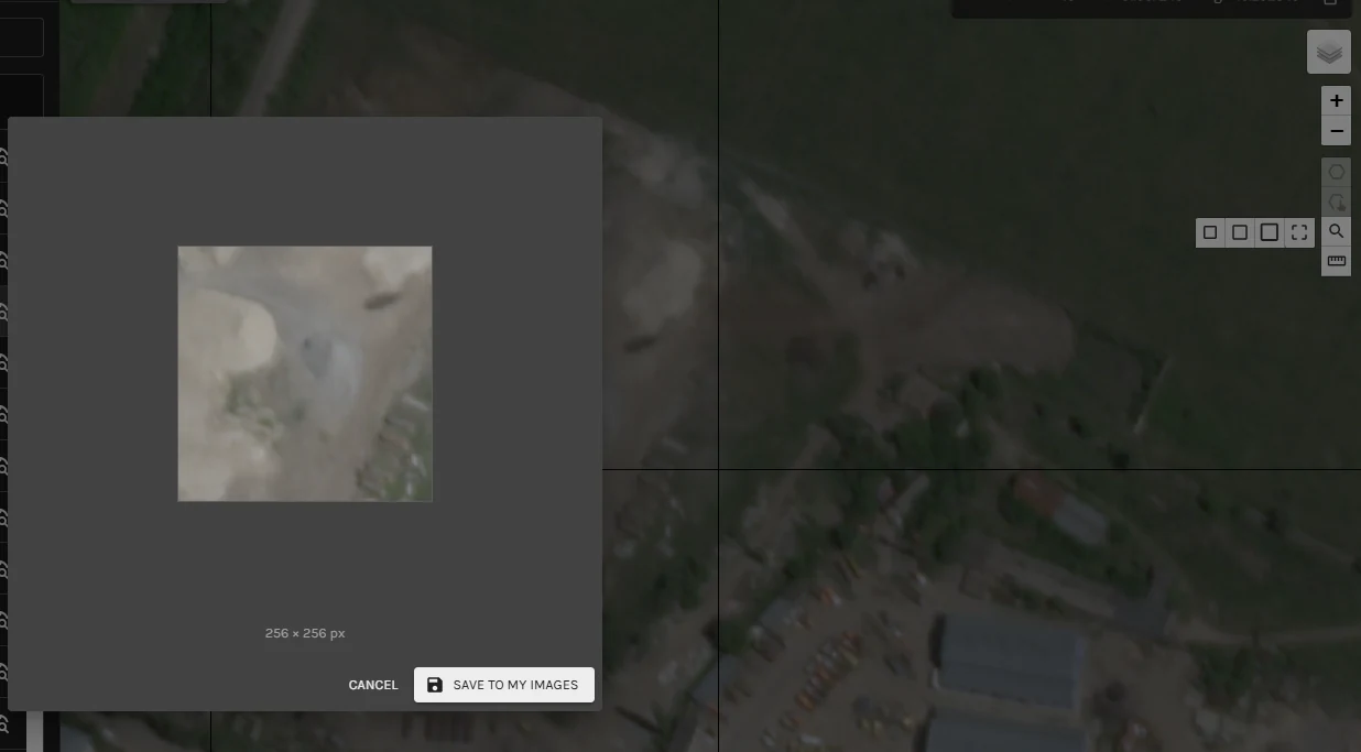 Selecting a fixed-size tile from geospatial imagery in RAIC