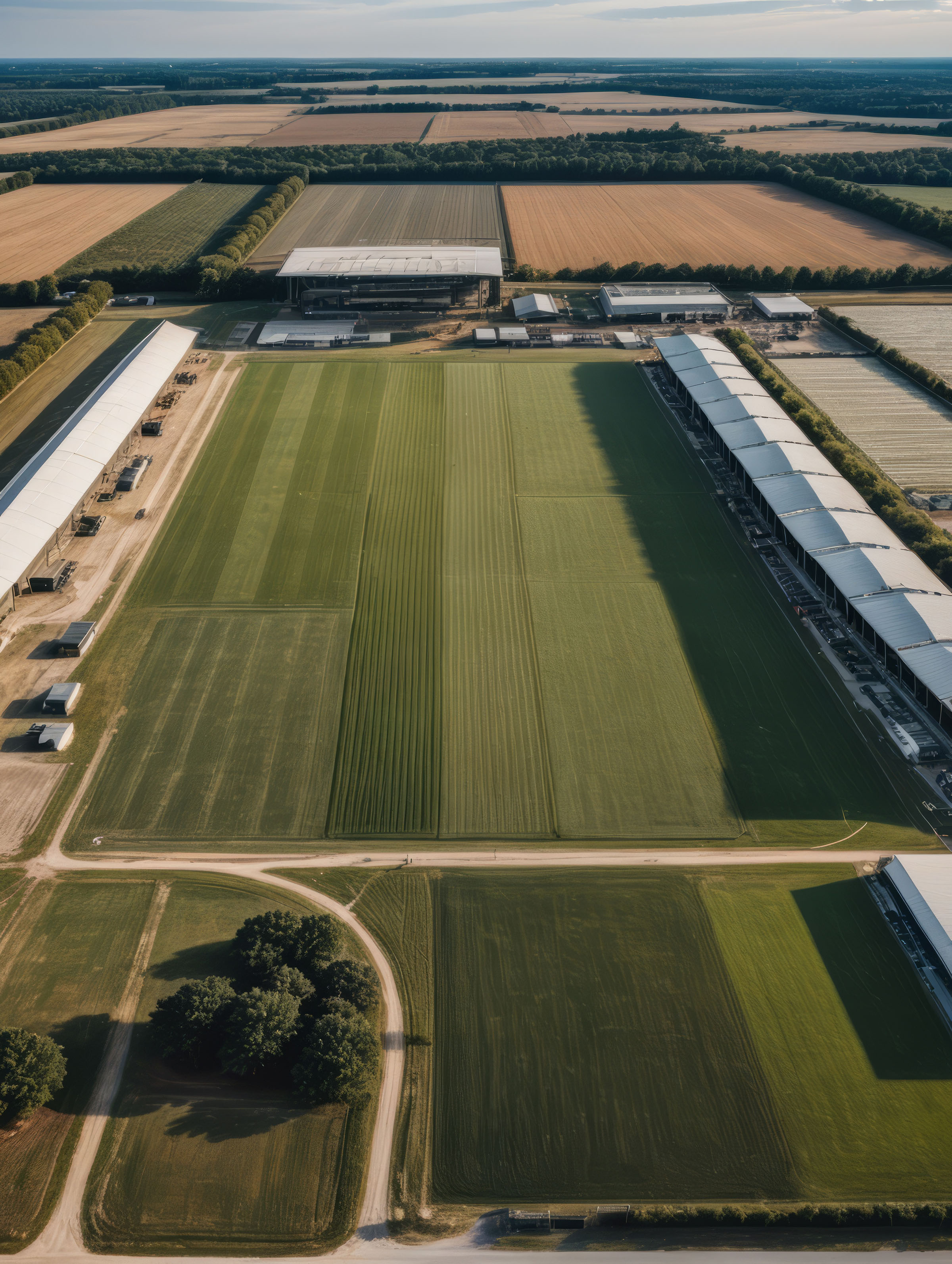 Aerial view of patterned farmland